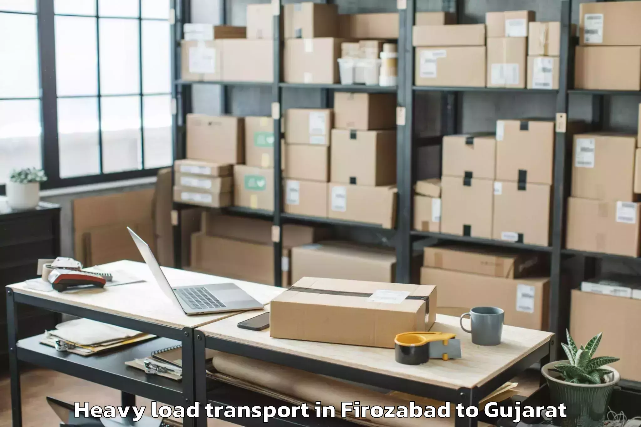 Reliable Firozabad to Naliya Heavy Load Transport